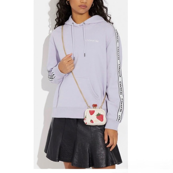 Rare! 🍓Coach Nora Kisslock Card Case Crossbody Chalk & Wild Strawberry + COA🍓 - Picture 11 of 13